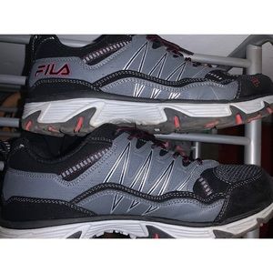 FILA EVERGRAND BLACK AND RED MENS RUNNING SHOES
